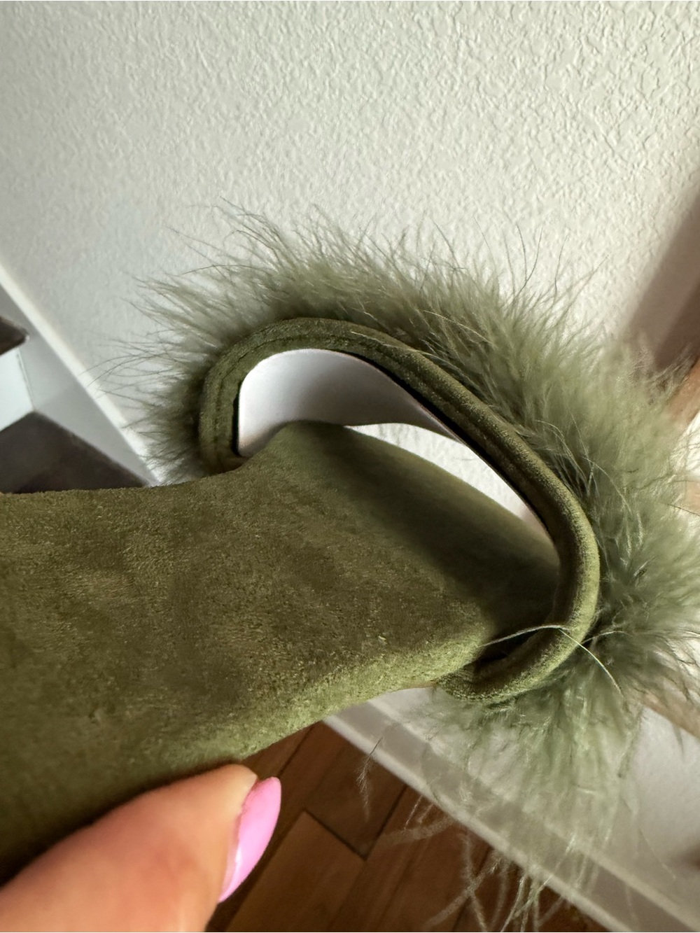 Amélie Home Green Feather House Slipper Slides NWT Sz: 9 - Picture 6 of 10